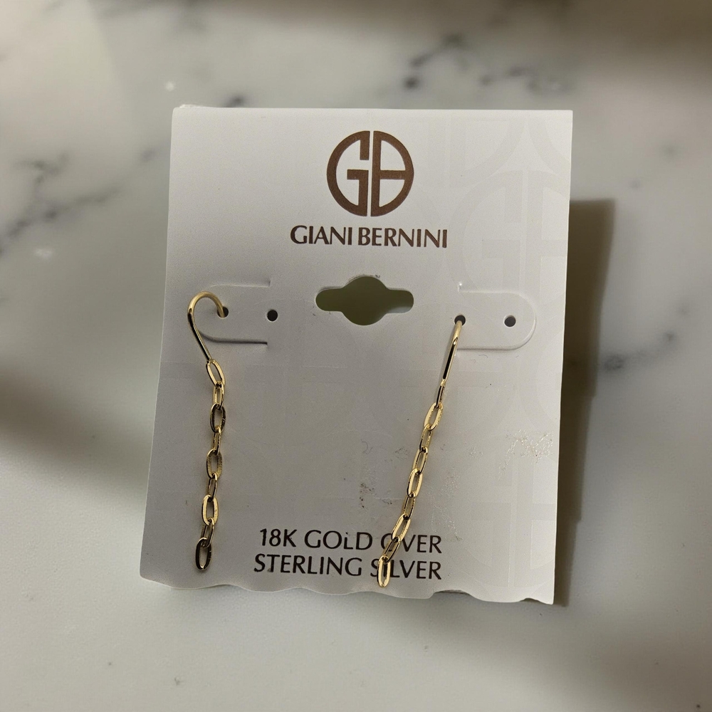 NWT Giani Bernini 18K Gold Over Sterling Silver Chain Earrings